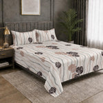 Double Bedsheet with 2 Pillow Covers Premium 240 TC 100% Cotton Feel (Cream 108x108 inch )