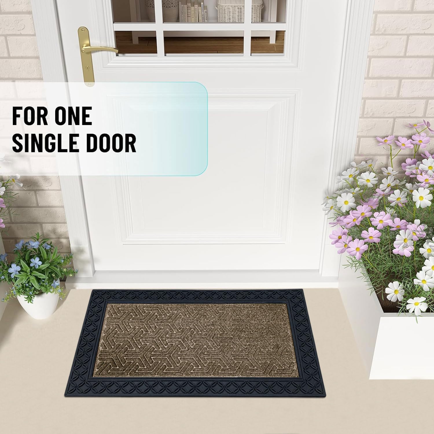 Coir Rubber Door Mat (Yellow, 45 x 75cm)