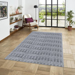 Rabbit Tail Fur Carpet (4x6 Feet, Silver)
