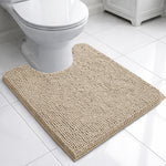 Chenille Contour Bath Mat for Bathroom (Beige , 47x47cm)