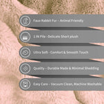 Rabbit Fur Bubble Cushion Cover (16x16 Inch Peach)