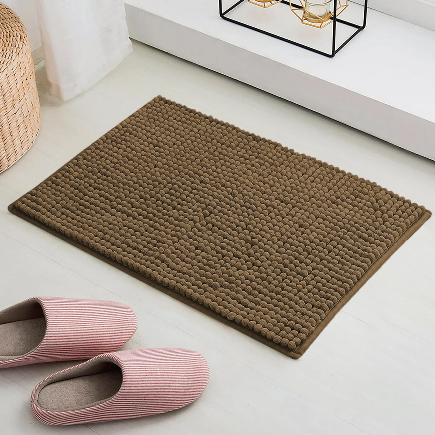Shaggy Chenille Bath Mat Extra Soft (40x60 cm Chocolate)