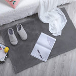 Rabbit Fur Soild Bath Mat (Grey, 45x75 cm)