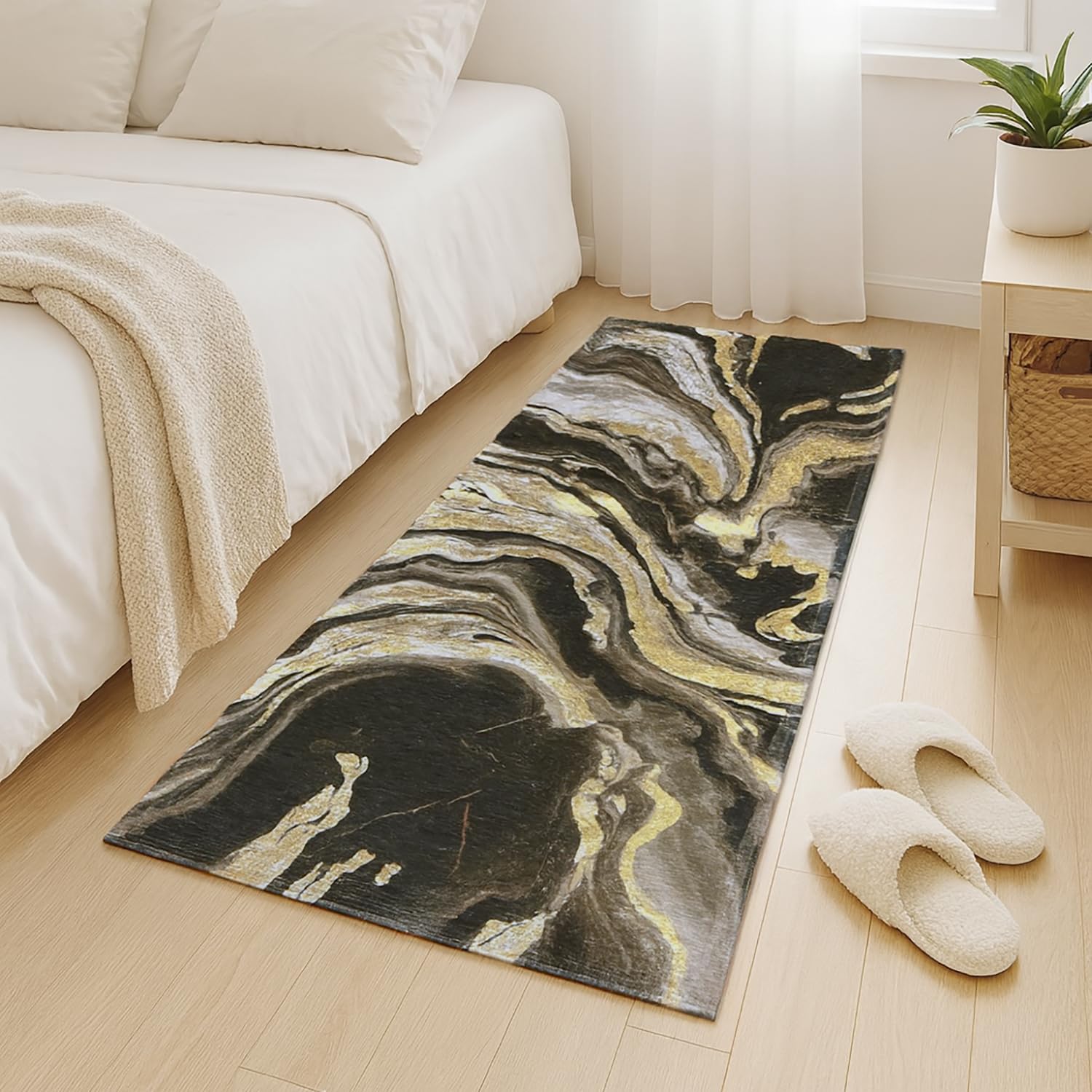 Polyester Cosmic Swirl Runner for Bedroom (2x5 Feet, Multicolor)