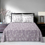 Double Bedsheet with 2 Pillow Covers Premium 240 TC 100% Cotton Feel ( King Size Lavender 108x108inch )