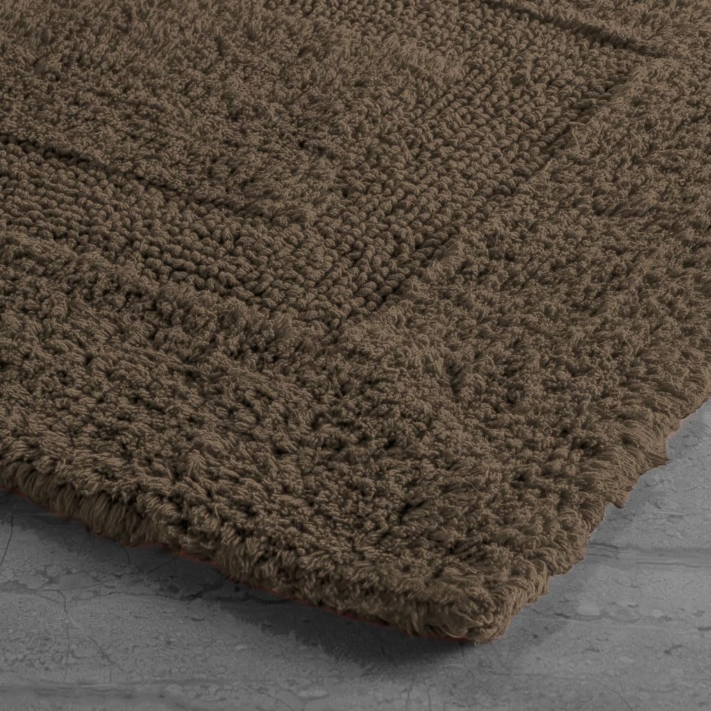 Paris Reversible Bath Mat 100% Cotton (Coffee, 40x60 cm)