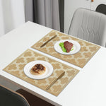 Curves Design Placemat for Dining Table Set of 2(30x45 CM Gold)