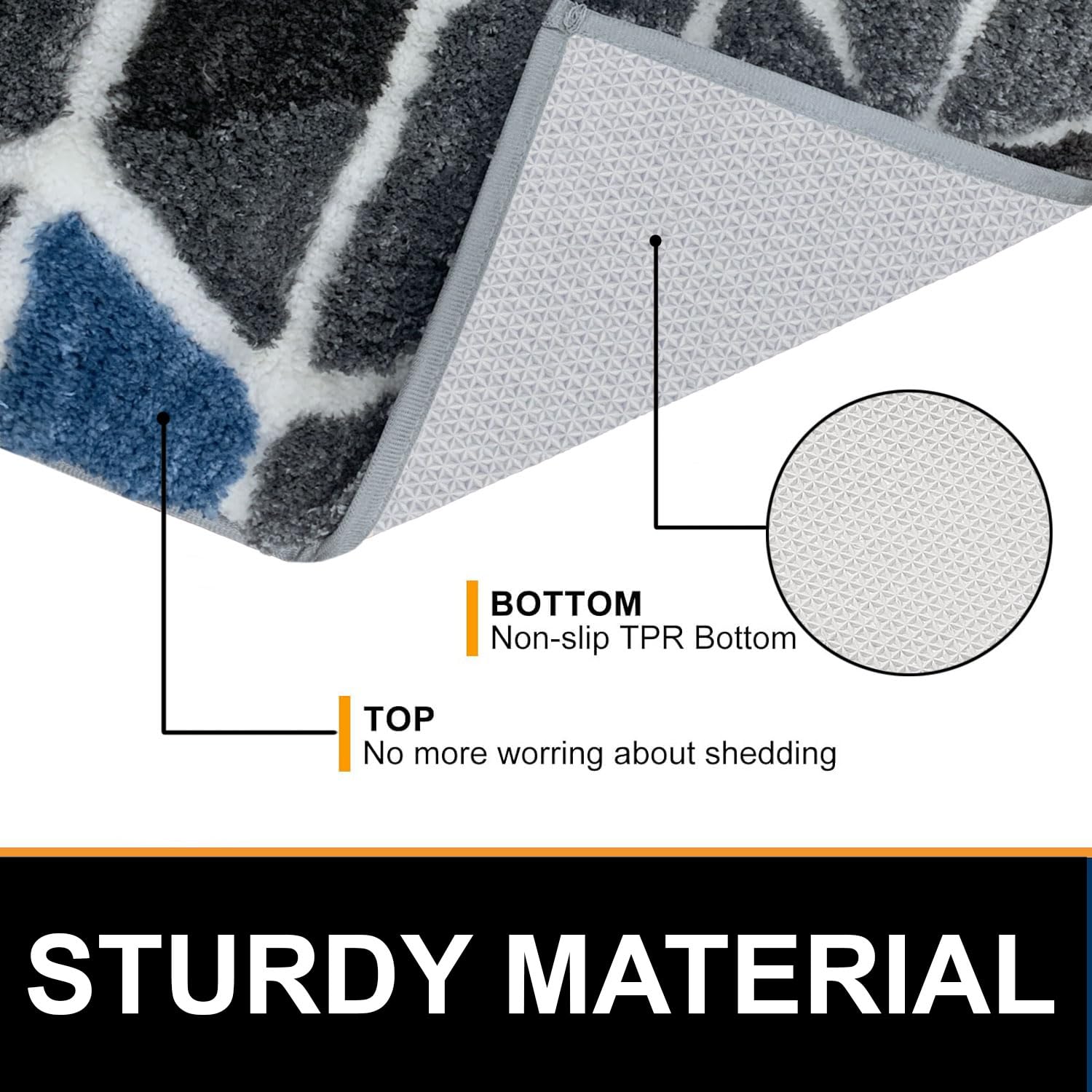Macau Trangle Bath Mat (40x60 cm,Grey)