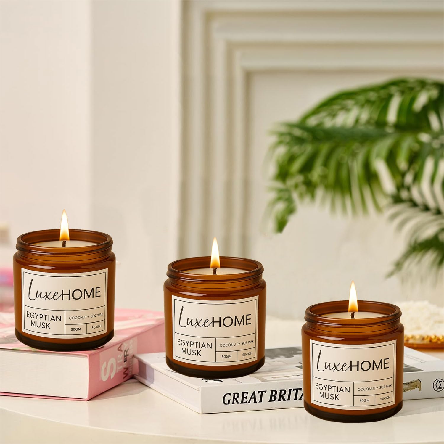 Scented Candles Set of 3 Pink