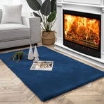Rabbit Fur Soild Carpet (Teal, 3x5 Feet)