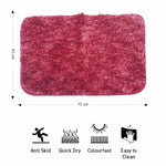 Hawaii Bath mat Anti Skid (Pastel Red, 45 x 75 Cm)