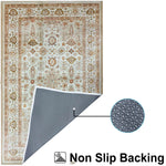 Polyester Golden Dusk Carpet for Bedroom (5x7 Feet, Multicolor)