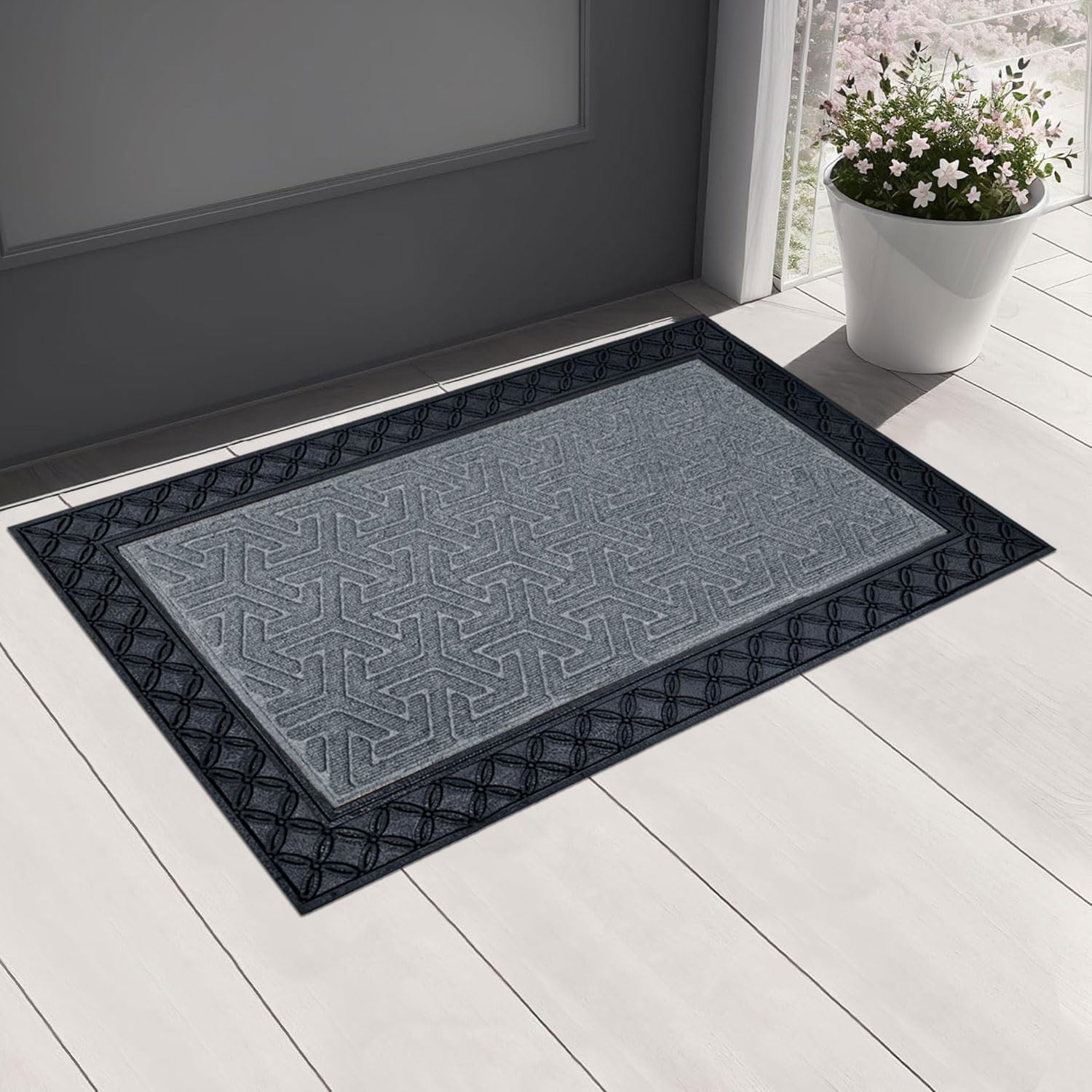 Coir Rubber Door Mat (Grey, 45 x 75cm)