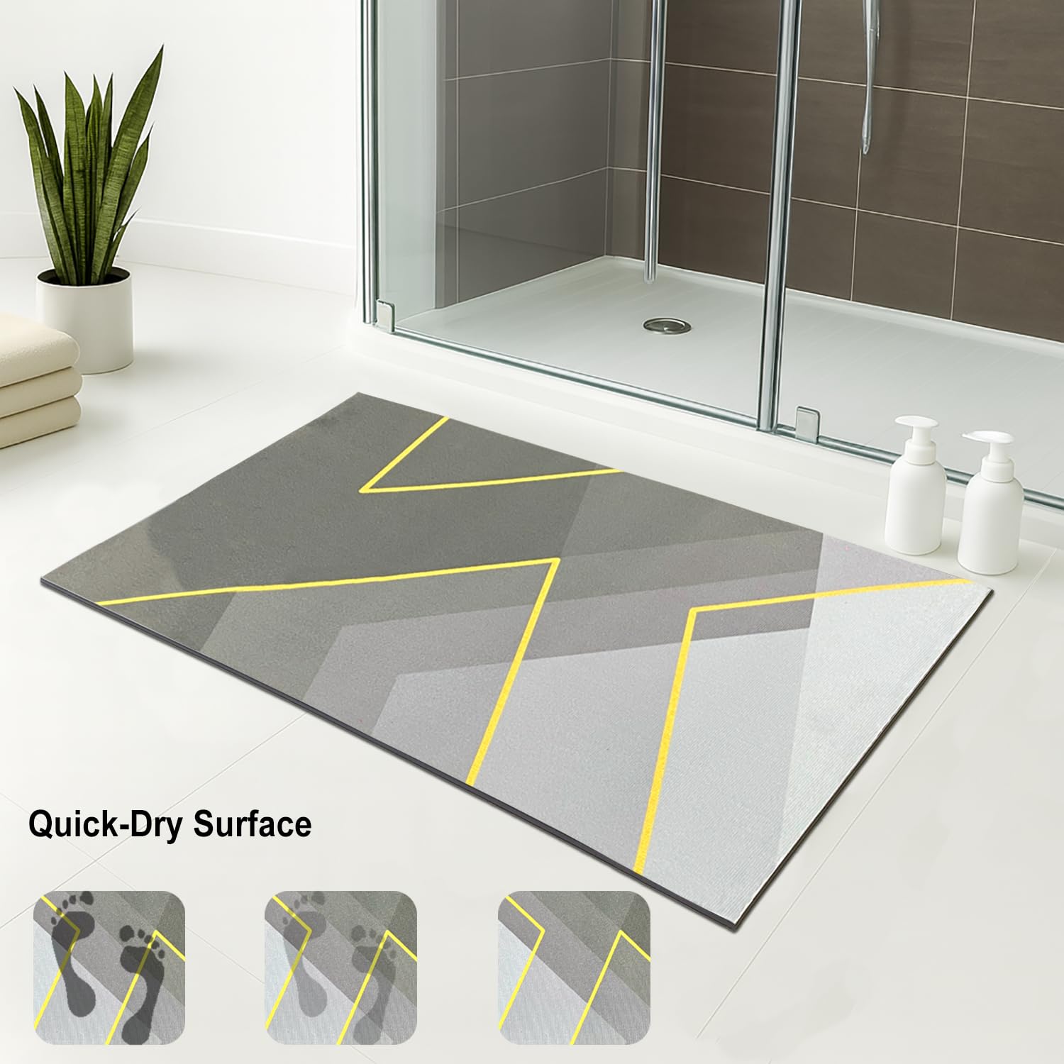 Rubber Doormat Anti Slip (Abstract Design ,35x58 cm)