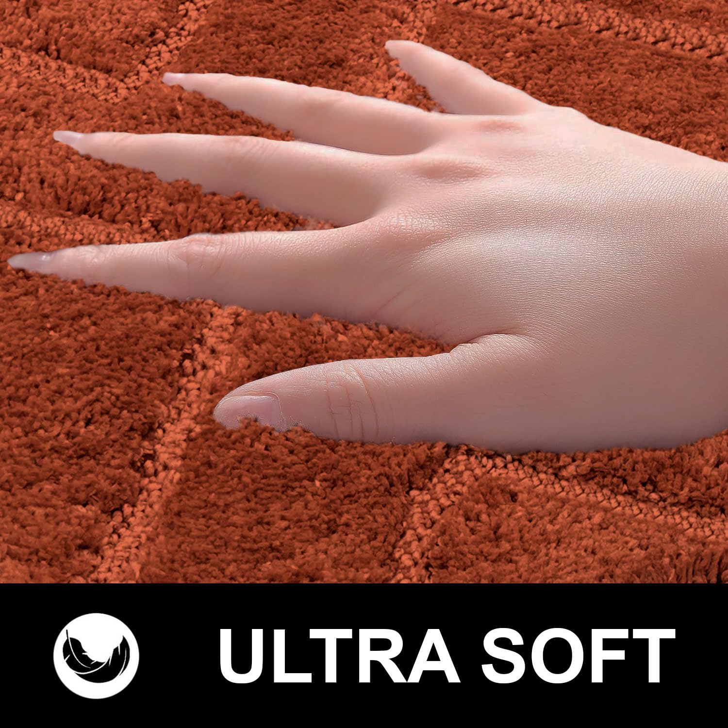 Bath Mat Classic Diamond Microfiber 2200 GSM (40x60 cm, Rust)