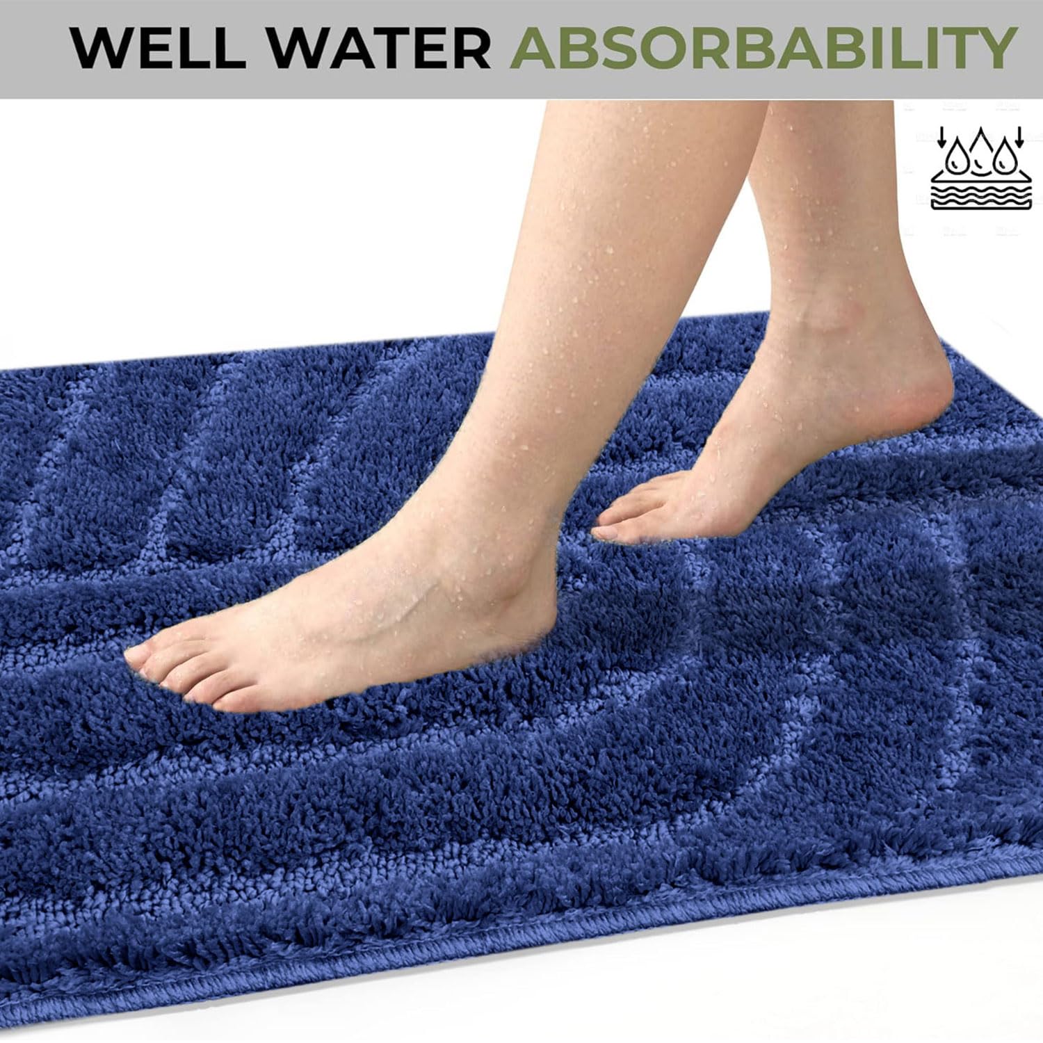 Scotland Maze Cut Bathmat Mat Pack Of 2 (38x58 cm , Navy)