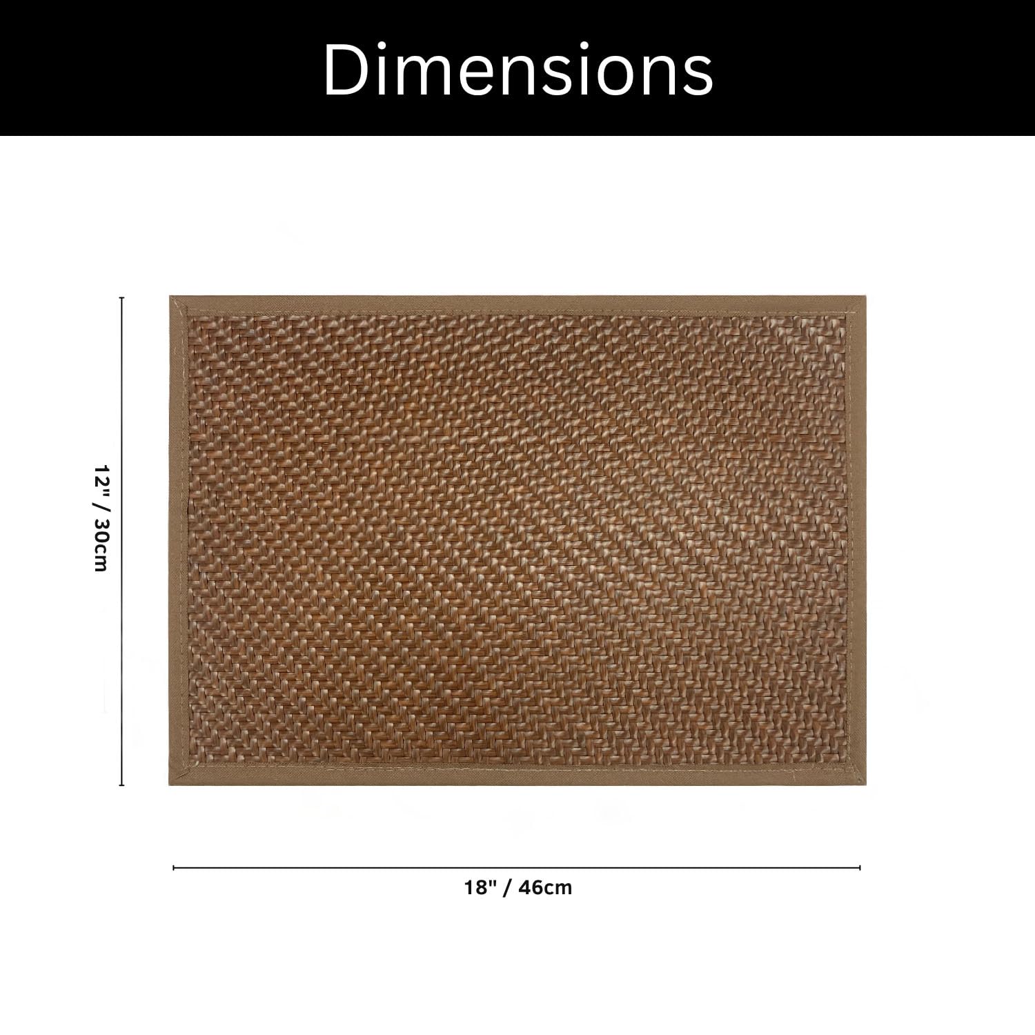 Luxe Home International PVC Vinyl Basket Design Placemat STBT001 – Heat Resistant, Wipe Clean, Anti-Skid Table Mats for Dining Table, Kitchen & Home Decor (30x45 CM Brown Set of 2)