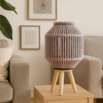 Bamboo Woven Lantern With Stand ( 40x20x20 cm ) Taupe