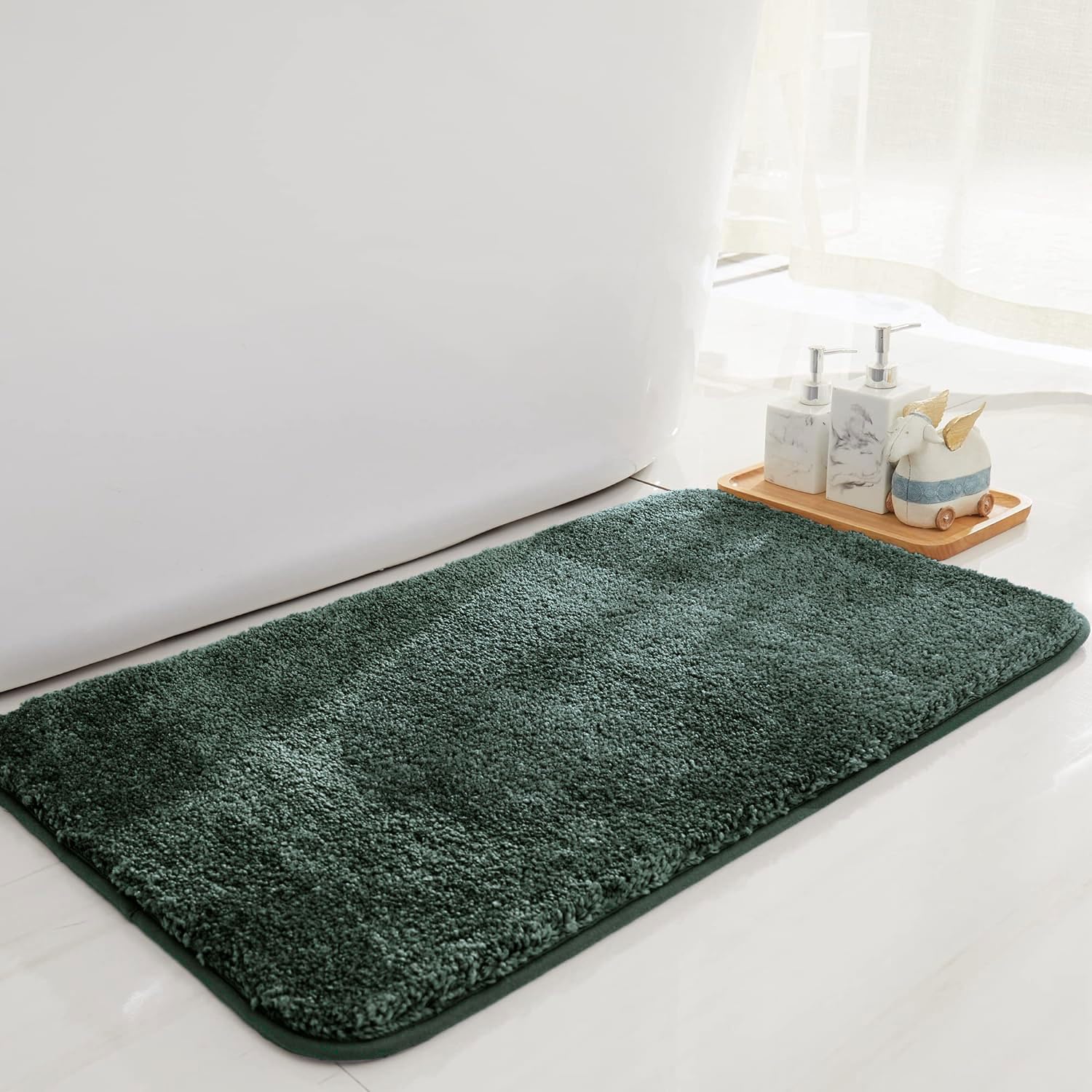 Newman Microfiber Bathmat 2500 GSM (45X75 Cm-Green Hunter)