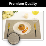 Luxe Home International PVC Vinyl Wave Design Placemat ST10002TH – Heat Resistant, Wipe Clean, Anti-Skid Table Mats for Dining Table, Kitchen & Home Decor (30x45 CM Gold Set of 4)