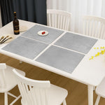 Weave Design Placemat for Dining Table Set of 4(30x45 CM Silver)