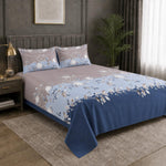 Double Bedsheet with 2 Pillow Covers 220 TC 100% Cotton Feel (King Size Dusty Blue  90x100 inch )