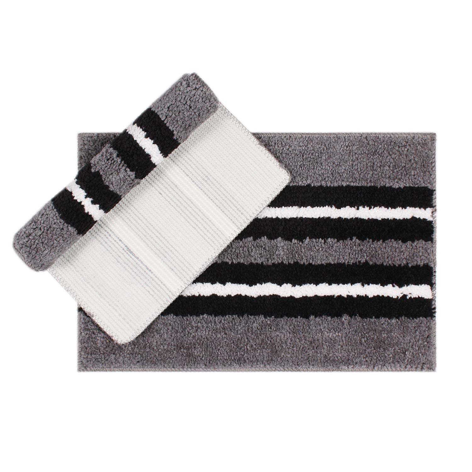 Bathmat 1600 GSM Microfiber Pack of 2 (38cm x 58cm, Grey)