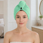 Microfibre Hair Towel Wrap for Women and Men ( 23x63.5 cm, Green )