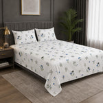 King Size Double Bedsheet with 2 Pillow Covers Premium Wildflower Printed  90x100 inch