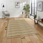 Rabbit Tail Fur Carpet (4x6 Feet, Beige)