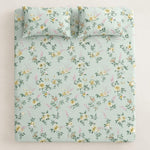 Double Bedsheet with 2 Pillow Covers 220 TC 100% Cotton Feel ( Green , 90 x 100 inch )