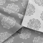 Double Bedsheet with 2 Pillow Covers Premium 240 TC 100% Cotton Feel (King Size Grey 108x108inch )