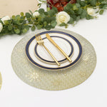Round Table Placemats for Dining Table Set of 4(Gold)