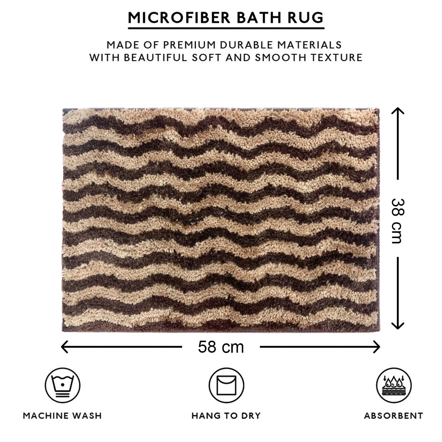 Berlin Bath Mat Super Sof Mat Pack of 2(38x58 cm ,Coffee)