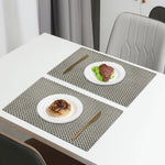 Weave Design Placemat for Dining Table Set of 2(30x45 CM Black)