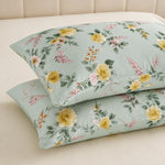 Double Bedsheet with 2 Pillow Covers 220 TC 100% Cotton Feel ( Green , 90 x 100 inch )