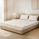 King Size Double Bedsheet with 2 Pillow Covers Premium Wildflower Printed 108x108 inch