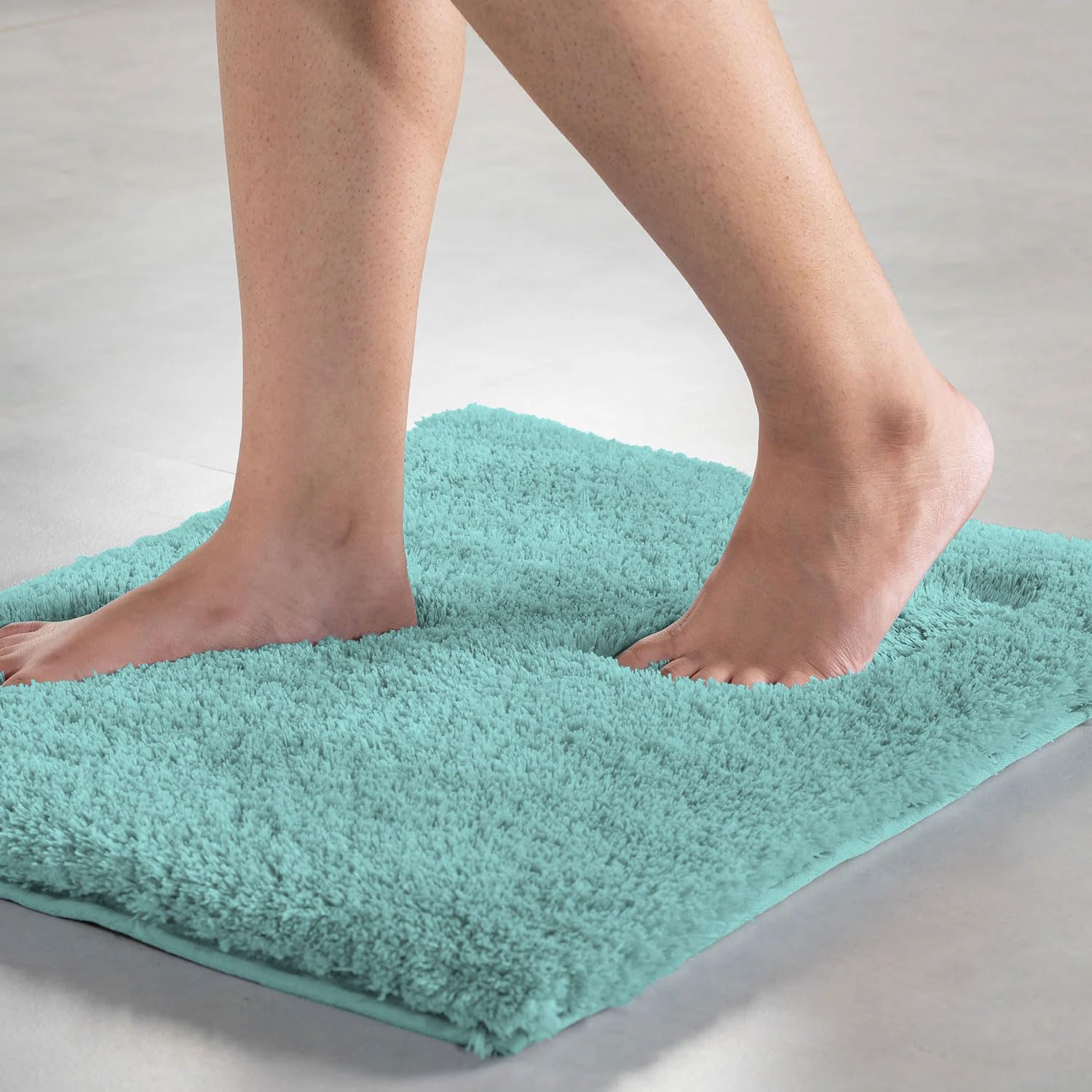 Vegas Microfiber Mats For Bathroom (45X75 Cm, Aqua)