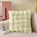 Rabbit Fur Bubble Cushion Cover (16x16 Inch Lime )