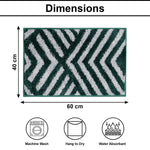 Kyoto Maze Bath Mat Bathroom (40x60 cm, Hunter Green)