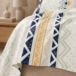 Double Bedsheet with 2 Pillow Covers 220 TC 100% Cotton Feel ( King Size Navy & Mustard 90x100inch )