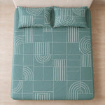 King Size Double Bedsheet with 2 Pillow Covers Premium  Abstract Arch Printed 108x108inch