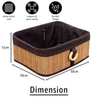 Storage Basket Brick Bamboo Box Pack of 2(Beige, 30x20x12 cm)