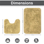 Marino Fur Contour Bath Mat Mat Set of 2 (Gold 40x60 cm & 40x45)