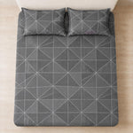 Double Bedsheet with 2 Pillow Covers Premium 240 TC 100% Cotton Feel ( King Size Grey Color 108x108 inch )