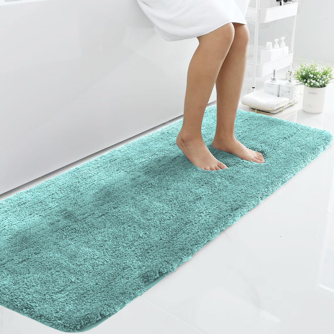 Vegas Microfiber Runner For Bedroom (2X5 Ft, Aqua)