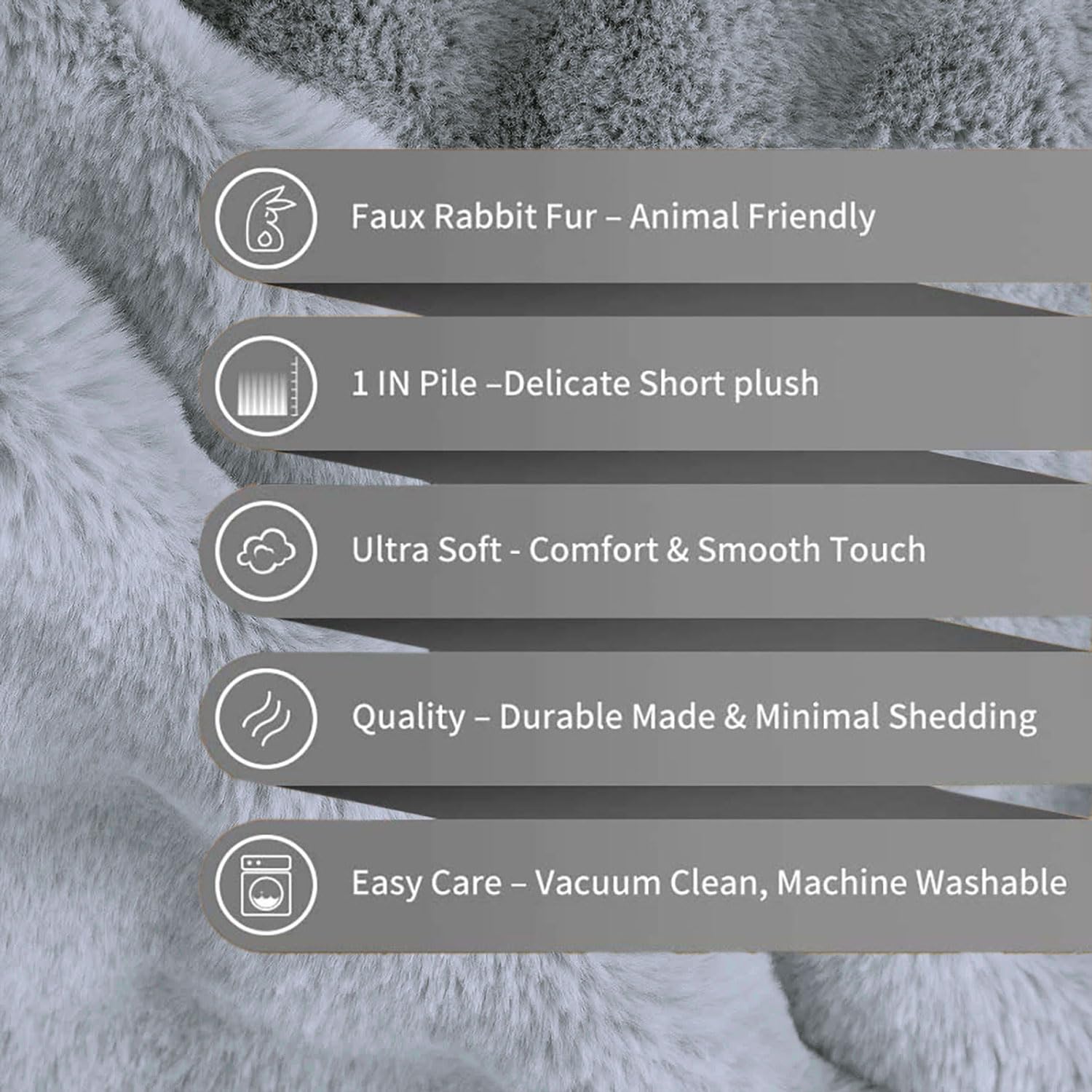 Rabbit Fur Bubble Cushion Cover - Pack of 2(Silver, 16x16 Inch)