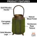Hanging Bamboo Lamps ( 22x14x14 cm ) Green