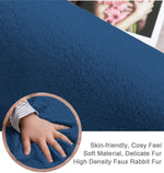 Rabbit Fur Soild Carpet (Teal, 3x5 Feet)