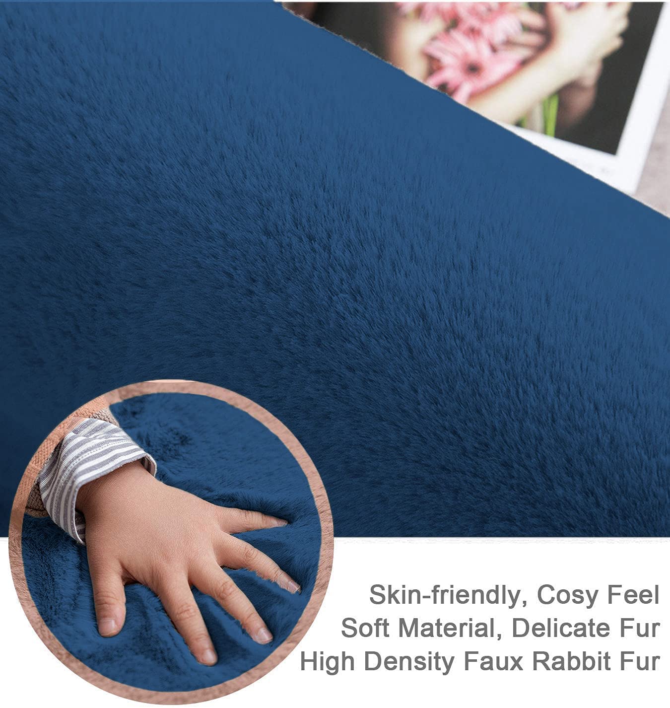 Rabbit Fur Super Soft Carpet (Teal, 4x6 Feet)